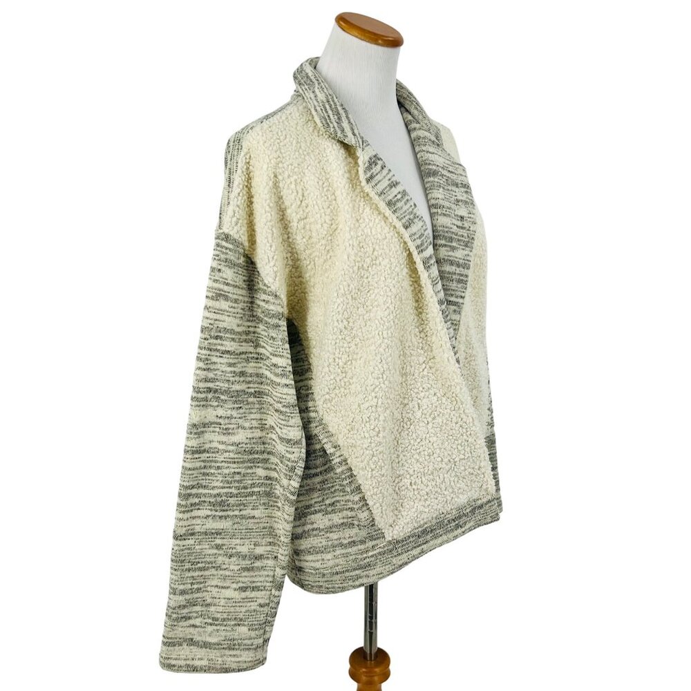 Anthropologie Cozy French Terry Open Front Collard Jacket - Picture 4 of 14